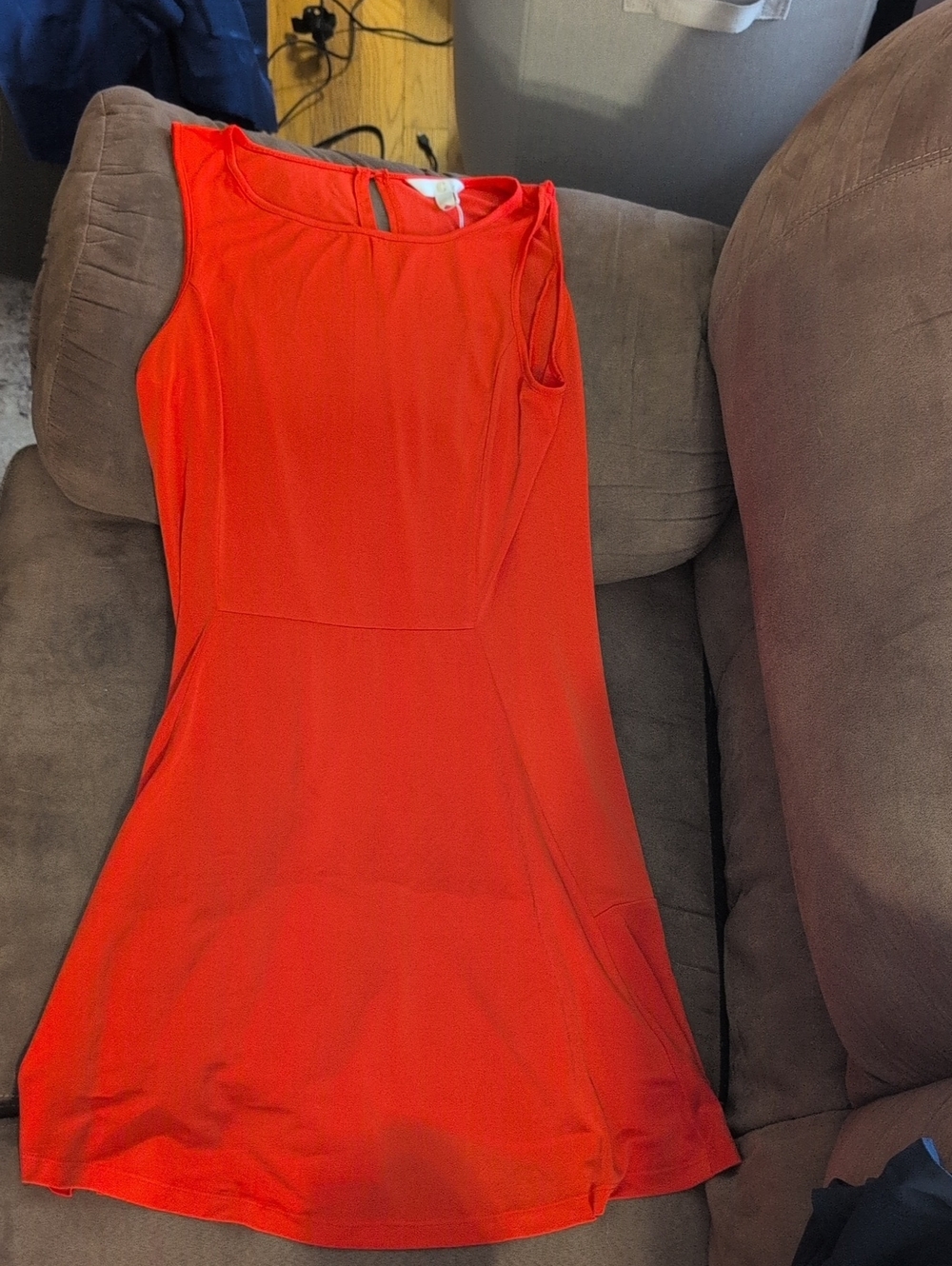 "C" Brand sleeveless Bright Red /orange Coral Dress NWT  Small S